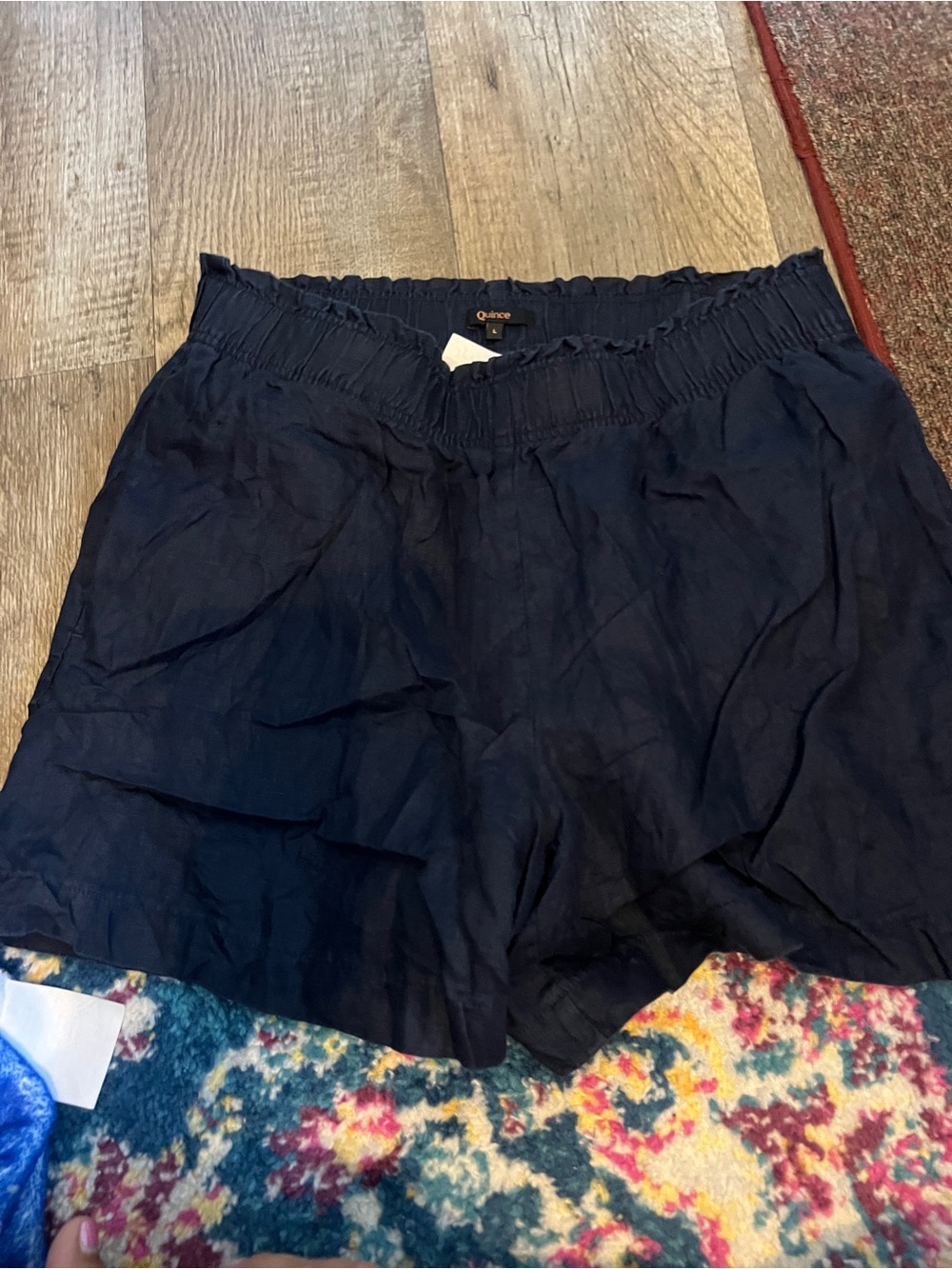 Quince Navy Women's Elastic Waist Shorts